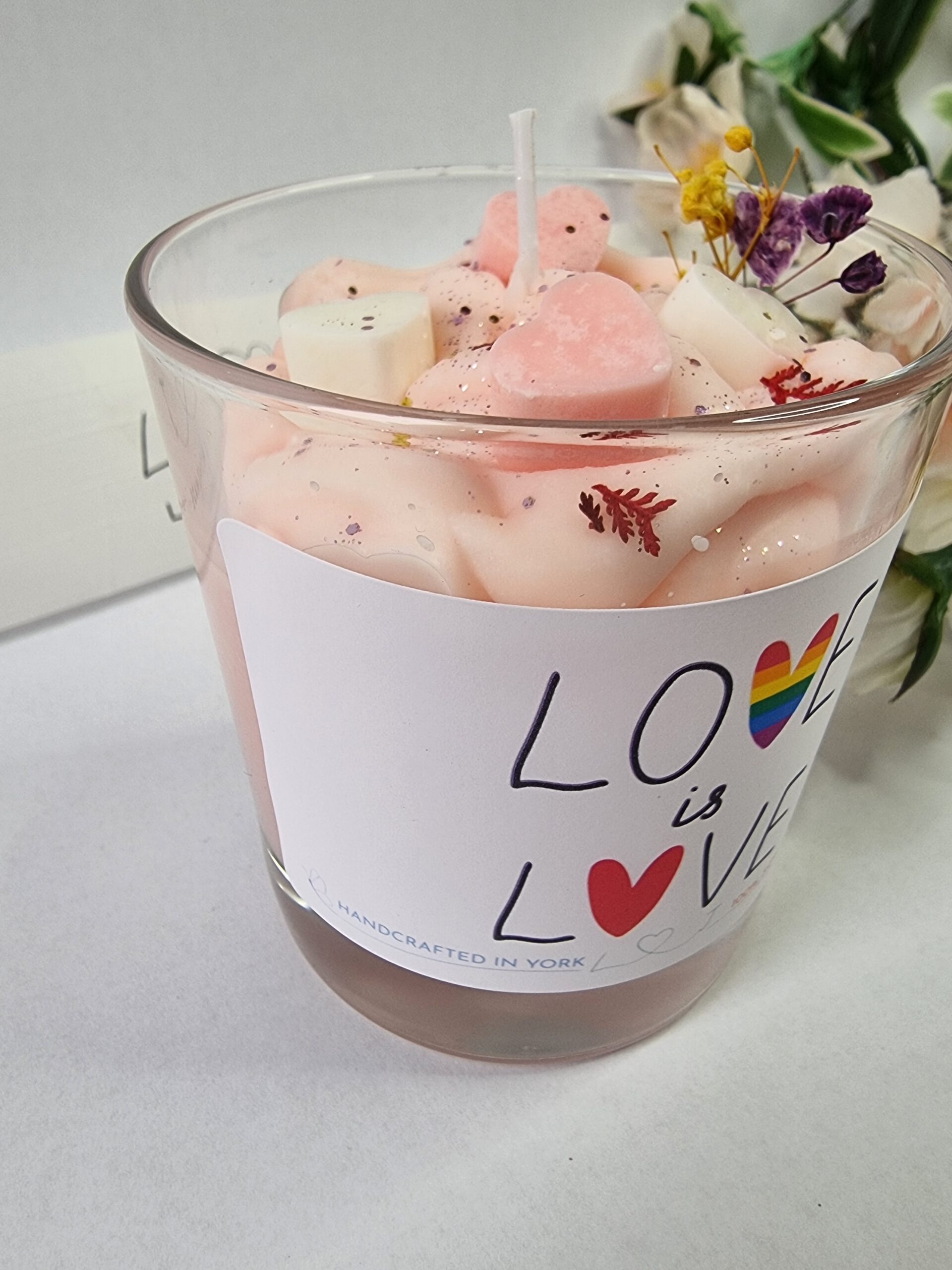 Love is Love Valentines Day Gift Candle L J Homemade